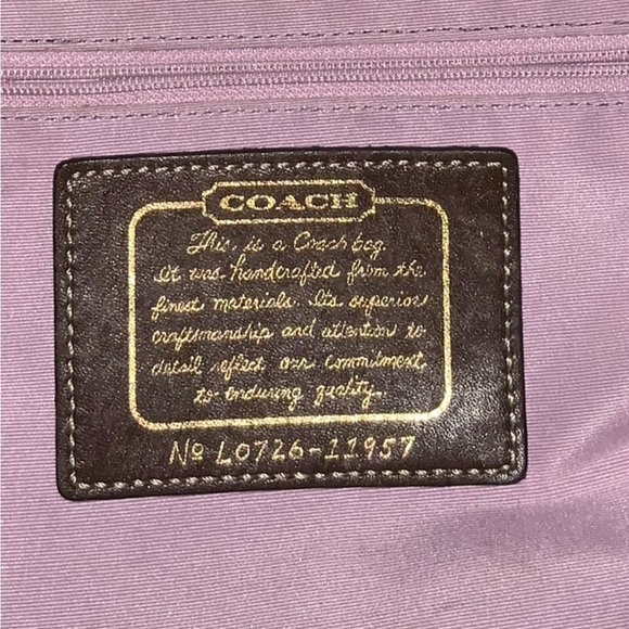 Vintage Coach 1941 Logo Bag Brown Signature Canvas Hobo Bag. Leather trim - Picture 10 of 16